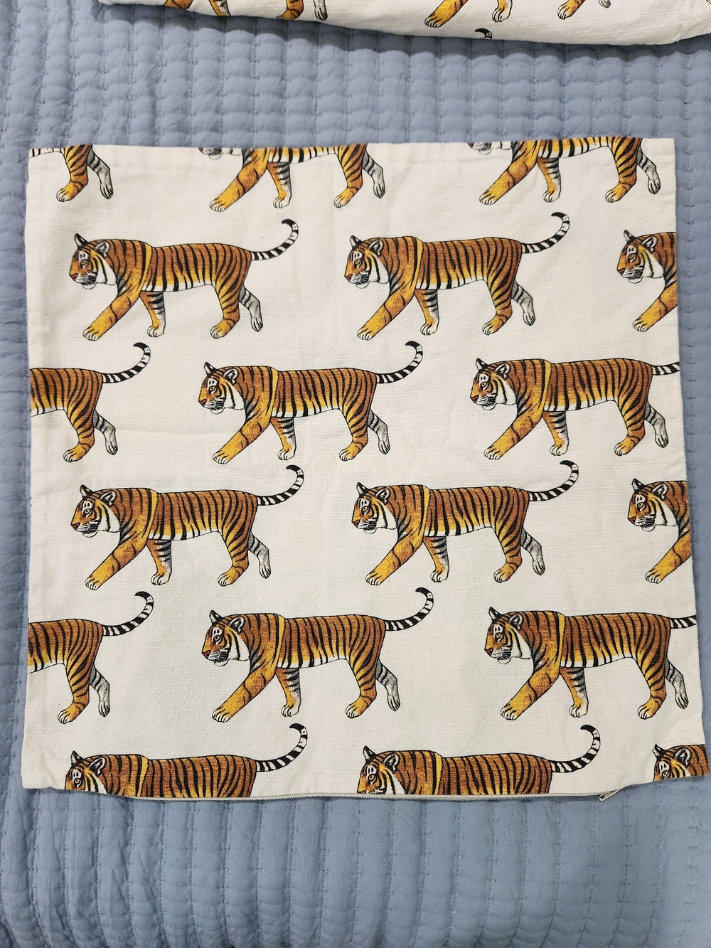 H&M Tiger Print Pillowcases in White, Orange and Black 2 Cases Nwot
